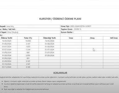   ödeme planı basım alma ve ödeme planı metni değiştirme
